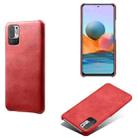 For Xiaomi Redmi Note 10 5G Calf Texture PC + PU Phone Case(Red) - 1