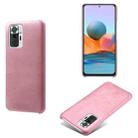 For Xiaomi Redmi Note 10 Pro 4G Calf Texture PC + PU Phone Case(Pink) - 1