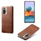 For Xiaomi Redmi Note 10 Pro 4G Calf Texture PC + PU Phone Case(Brown) - 1