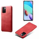 For Xiaomi Redmi 10 Calf Texture PC + PU Phone Case(Red) - 1