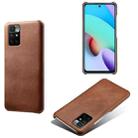 For Xiaomi Redmi 10 Calf Texture PC + PU Phone Case(Brown) - 1