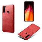 For Xiaomi Redmi Note 8 Calf Texture PC + PU Phone Case(Red) - 1