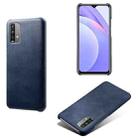 For Xiaomi Redmi Note 9 4G Calf Texture PC + PU Phone Case(Blue) - 1