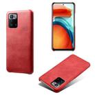 For Xiaomi Redmi Note 10 Pro 5G Calf Texture PC + PU Phone Case(Red) - 1