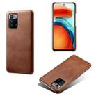 For Xiaomi Redmi Note 10 Pro 5G Calf Texture PC + PU Phone Case(Brown) - 1