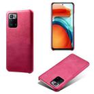 For Xiaomi Redmi Note 10 Pro 5G CN Version Calf Texture PC + PU Phone Case(Rose Red) - 1