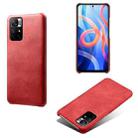For Xiaomi Redmi Note 11 5G Calf Texture PC + PU Phone Case(Red) - 1