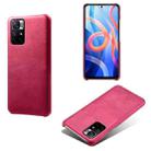 For Xiaomi Redmi Note 11 5G Calf Texture PC + PU Phone Case(Rose Red) - 1