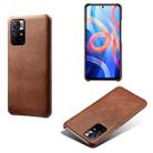 For Xiaomi Redmi Note 11 5G Calf Texture PC + PU Phone Case(Brown) - 1