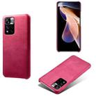 For Xiaomi Redmi Note 11 Pro 5G Calf Texture PC + PU Phone Case(Rose Red) - 1