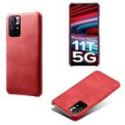 For Xiaomi Redmi Note 11T 5G Calf Texture PC + PU Phone Case(Red) - 1