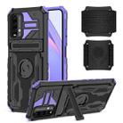 For Xiaomi Poco M3 / Redmi Note 9 4G Armor Wristband Phone Case(Purple) - 1