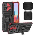 For Xiaomi Redmi Note 10 Pro Armor Wristband Phone Case(Red) - 1