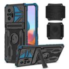 For Xiaomi Redmi Note 10 Pro Armor Wristband Phone Case(Blue) - 1