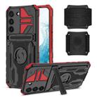 For Samsung Galaxy S22 5G Armor Wristband Phone Case(Red) - 1
