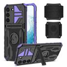 For Samsung Galaxy S22 5G Armor Wristband Phone Case(Purple) - 1