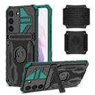 For Samsung Galaxy S22+ 5G Armor Wristband Phone Case(Deep Green) - 1