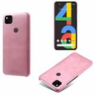 For Google Pixel 4a Calf Texture PC + PU Phone Case(Pink) - 1