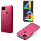 For Google Pixel 4a Calf Texture PC + PU Phone Case(Rose Red) - 1