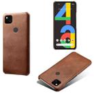For Google Pixel 4a Calf Texture PC + PU Phone Case(Brown) - 1