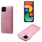 For Google Pixel 5 Calf Texture PC + PU Phone Case(Pink) - 1