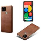 For Google Pixel 5 Calf Texture PC + PU Phone Case(Brown) - 1