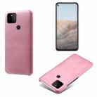 For Google Pixel 5a Calf Texture PC + PU Phone Case(Pink) - 1