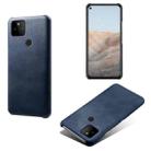 For Google Pixel 5a Calf Texture PC + PU Phone Case(Blue) - 1