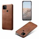 For Google Pixel 5a Calf Texture PC + PU Phone Case(Brown) - 1