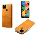 For Google Pixel 5a 5G Calf Texture PC + PU Phone Case(Orange) - 1