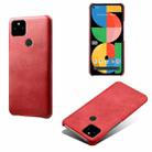 For Google Pixel 5a 5G Calf Texture PC + PU Phone Case(Red) - 1