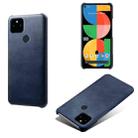For Google Pixel 5a 5G Calf Texture PC + PU Phone Case(Blue) - 1