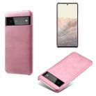 For Google Pixel 6 Calf Texture PC + PU Phone Case(Pink) - 1