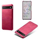 For Google Pixel 6a Calf Texture PC + PU Phone Case(Rose Red) - 1