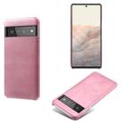 For Google Pixel 6 Pro Calf Texture PC + PU Phone Case(Pink) - 1