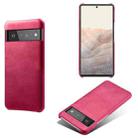 For Google Pixel 6 Pro Calf Texture PC + PU Phone Case(Rose Red) - 1