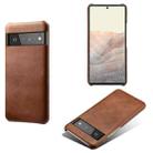 For Google Pixel 6 Pro Calf Texture PC + PU Phone Case(Brown) - 1