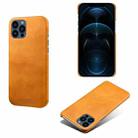 For iPhone 13 Pro Max Calf Texture PC + PU Phone Case (Orange) - 1