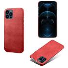 For iPhone 13 Pro Max Calf Texture PC + PU Phone Case (Red) - 1