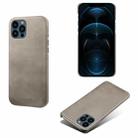For iPhone 13 Pro Max Calf Texture PC + PU Phone Case (Grey) - 1