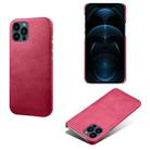 For iPhone 13 Pro Max Calf Texture PC + PU Phone Case (Rose Red) - 1