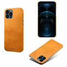 For iPhone 13 Pro Calf Texture PC + PU Phone Case (Orange) - 1