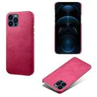 For iPhone 13 Pro Calf Texture PC + PU Phone Case (Rose Red) - 1