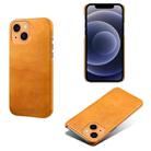 For iPhone 13 mini Calf Texture PC + PU Phone Case (Orange) - 1
