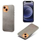 For iPhone 13 mini Calf Texture PC + PU Phone Case (Grey) - 1