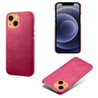 For iPhone 13 mini Calf Texture PC + PU Phone Case (Rose Red) - 1