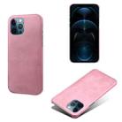 For iPhone 12 Pro Max Calf Texture PC + PU Phone Case(Pink) - 1