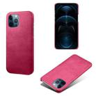 For iPhone 12 Pro Max Calf Texture PC + PU Phone Case(Rose Red) - 1