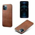 For iPhone 12 Pro Max Calf Texture PC + PU Phone Case(Brown) - 1