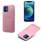 For iPhone 12 / 12 Pro Calf Texture PC + PU Phone Case(Pink) - 1